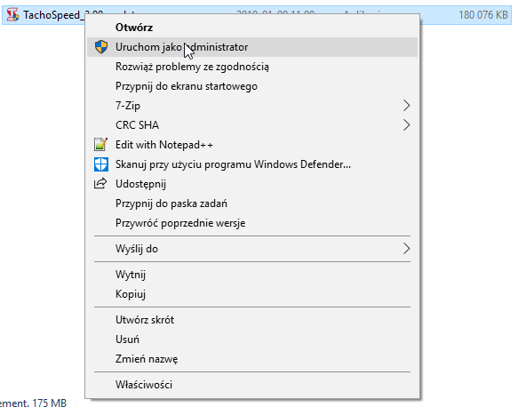 uruchom jako administrator, czas pracy kierowcy, program do rozliczania kierowców