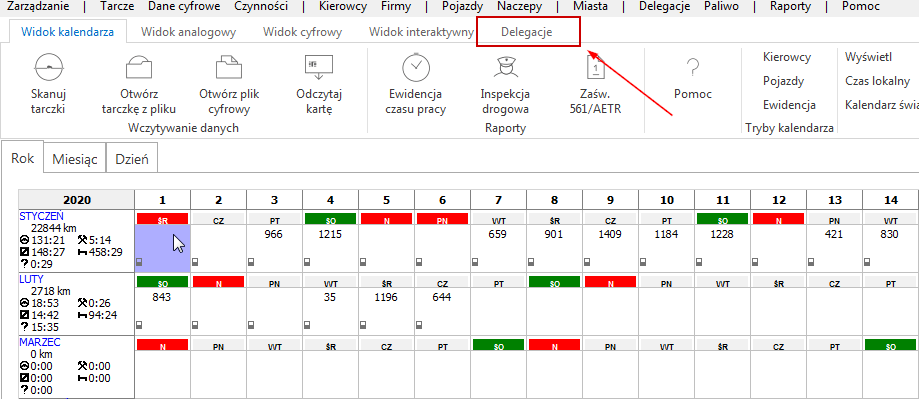 delegacje01, czas pracy kierowcy, program do rozliczania kierowców