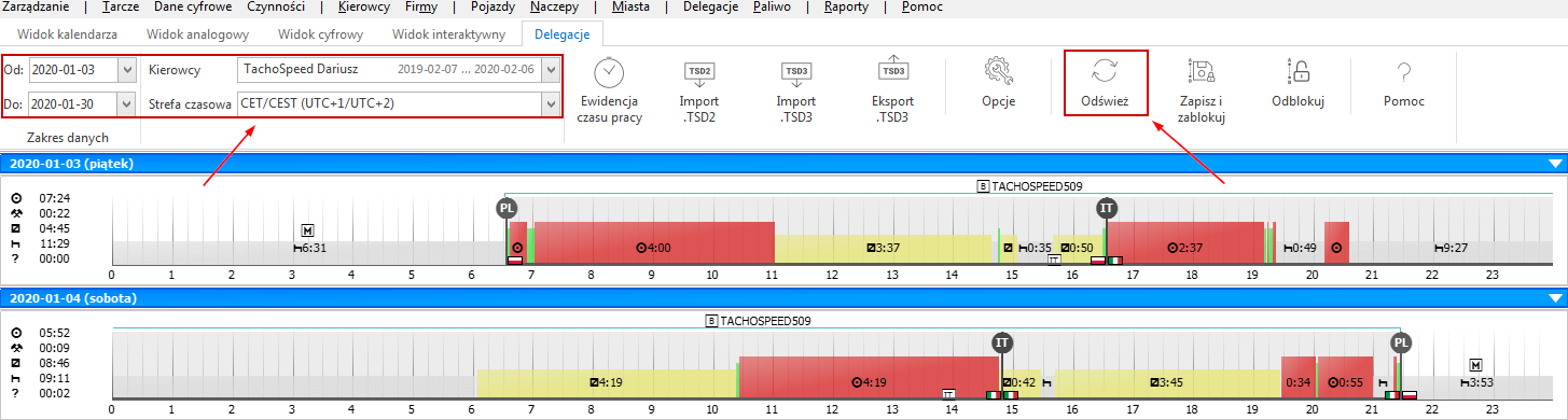 delegacje02, czas pracy kierowcy, program do rozliczania kierowców