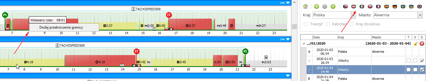 delegacje03, czas pracy kierowcy, program do rozliczania kierowców