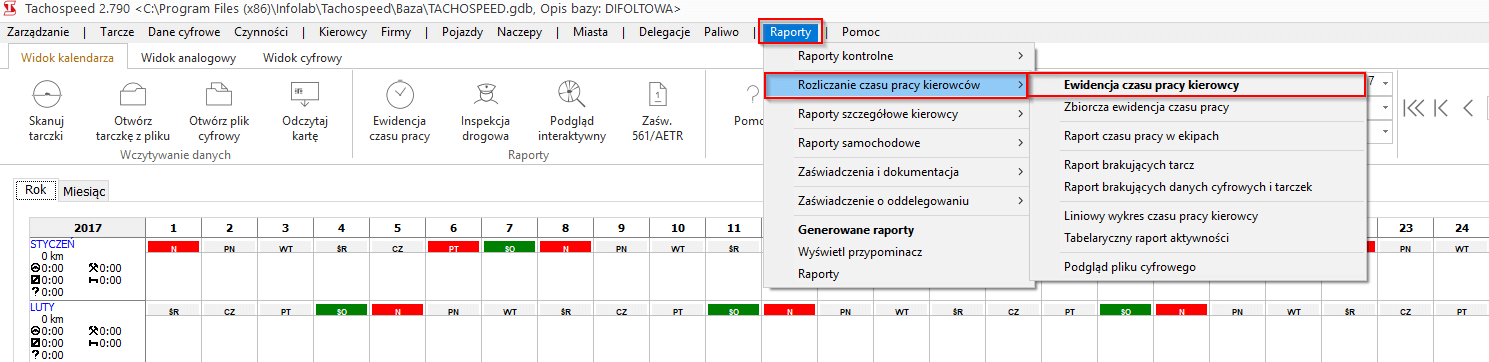 ewidencja 1, czas pracy kierowcy, program do rozliczania kierowców