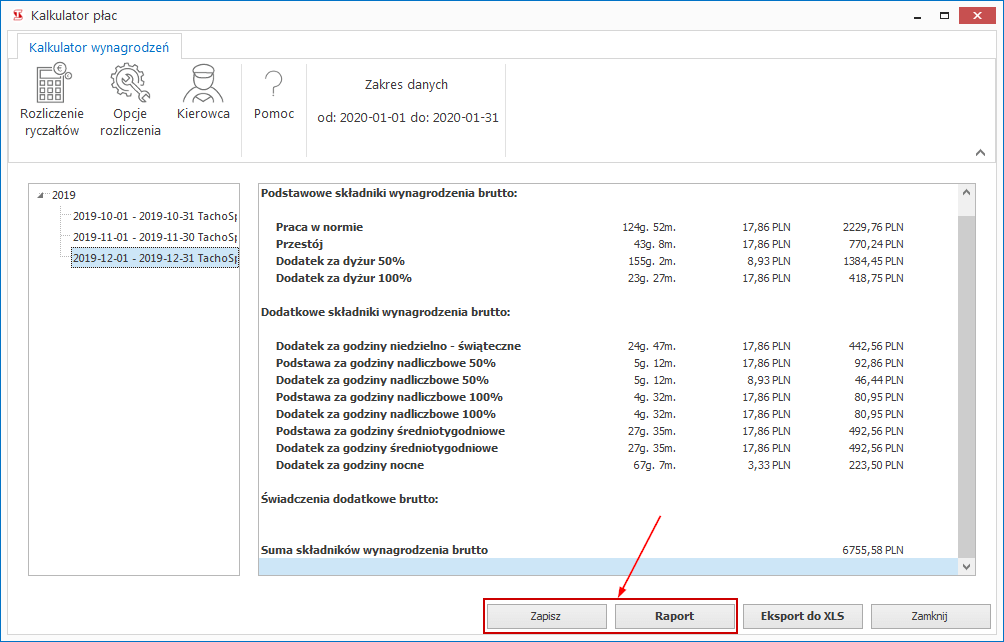 wynagrodzenie02, czas pracy kierowcy, program do rozliczania kierowców