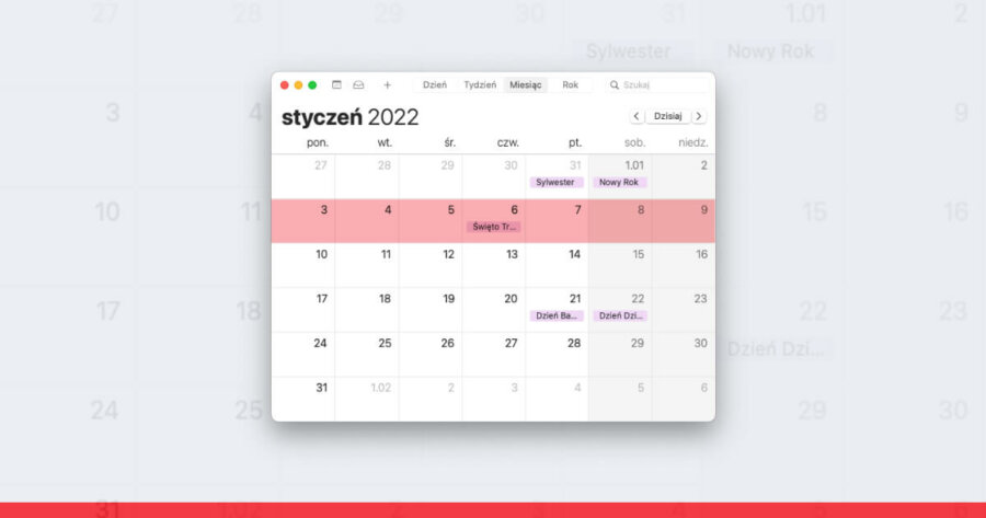 blad-w-definicji-tygodnia błąd w definicji tygodnia, kalendarz z zaznaczonym okresem tygodniowym