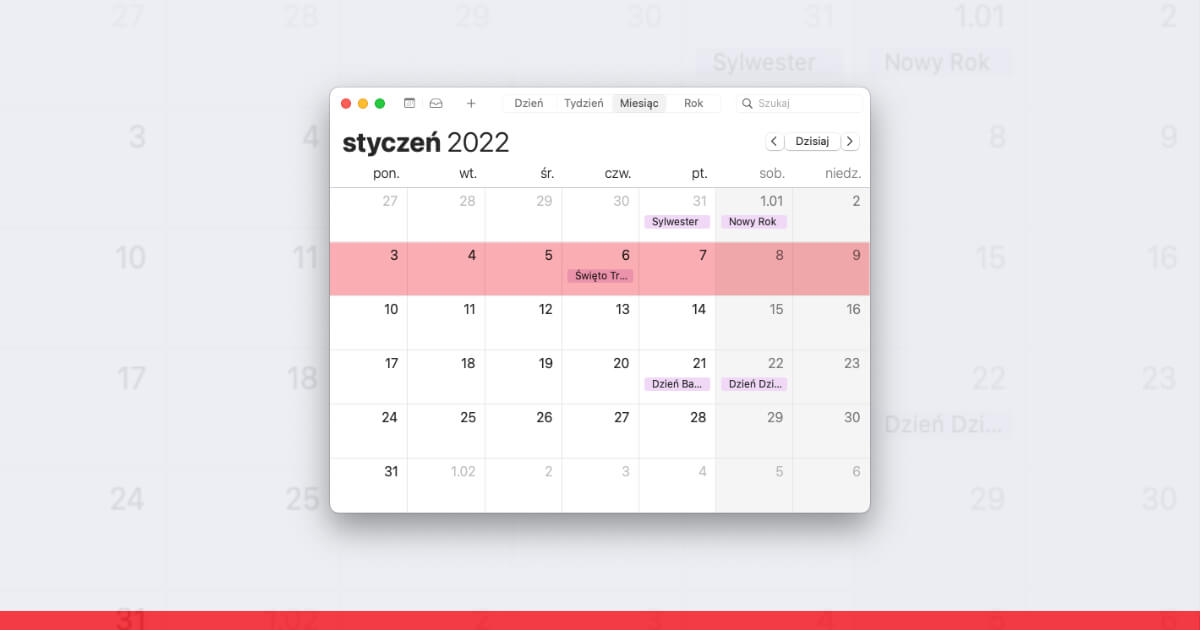 blad-w-definicji-tygodnia błąd w definicji tygodnia, kalendarz z zaznaczonym okresem tygodniowym