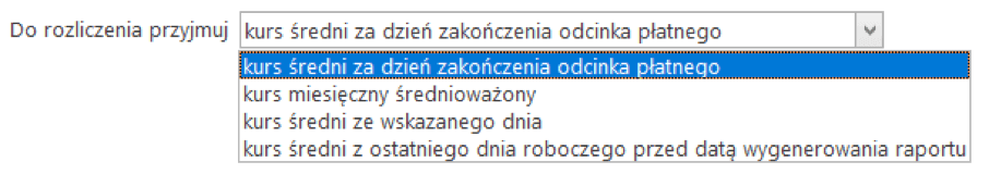 01 kurs sredni za dzien zakonczenia odcinka platnego, czas pracy kierowcy, program do rozliczania kierowców