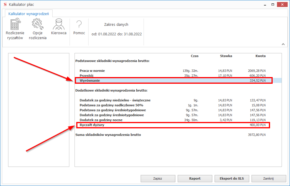 kalkulator plac przed, czas pracy kierowcy, program do rozliczania kierowców