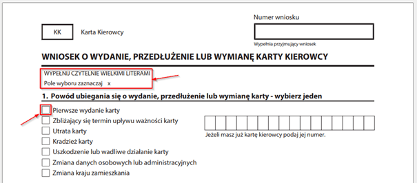 Karta kierowcy – wniosek