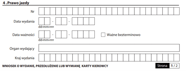 Karta kierowcy – wniosek