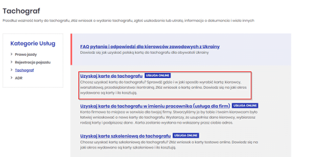 Wyrabianie karty kierowcy przez Internet 12, czas pracy kierowcy, program do rozliczania kierowców