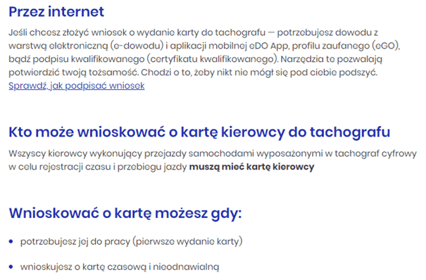 Wyrabianie karty kierowcy przez Internet 17, czas pracy kierowcy, program do rozliczania kierowców