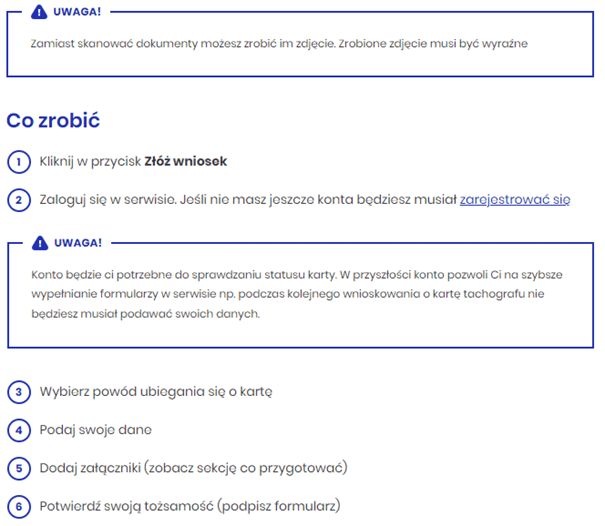 Wyrabianie karty kierowcy przez Internet 20, czas pracy kierowcy, program do rozliczania kierowców