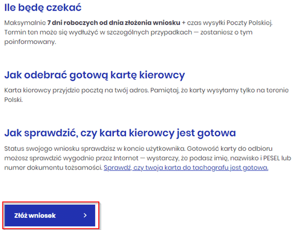Wyrabianie karty kierowcy przez Internet 23, czas pracy kierowcy, program do rozliczania kierowców