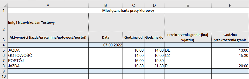 01, czas pracy kierowcy, program do rozliczania kierowców