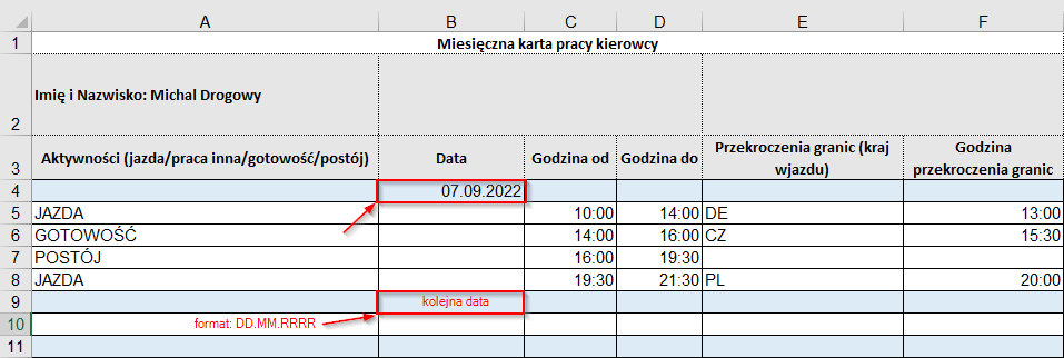 05, czas pracy kierowcy, program do rozliczania kierowców