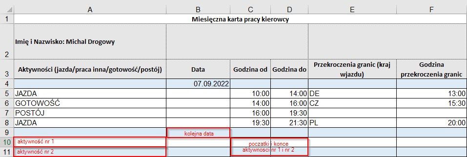 08, czas pracy kierowcy, program do rozliczania kierowców