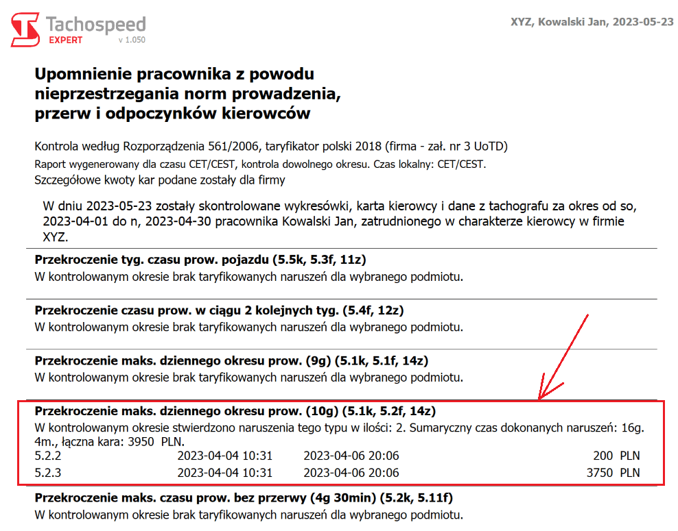 image 17, czas pracy kierowcy, program do rozliczania kierowców
