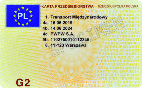 Karta przedsiebiorstwa transportowego awers, czas pracy kierowcy, program do rozliczania kierowców