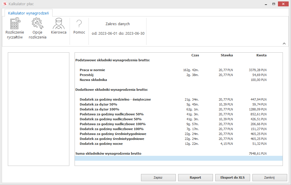 Kalkulator plac tachospeed expert 10, czas pracy kierowcy, program do rozliczania kierowców