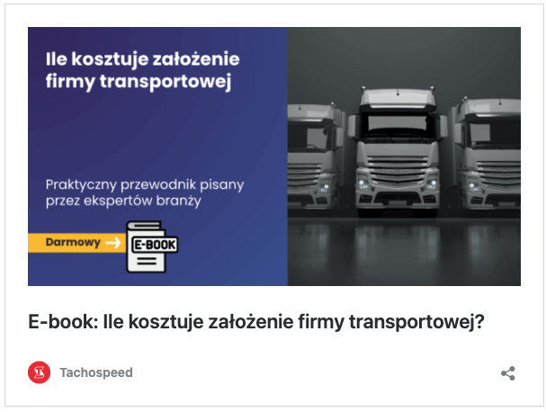 ebook ile kosztuje zalozenie firmy transportowej, czas pracy kierowcy, program do rozliczania kierowców