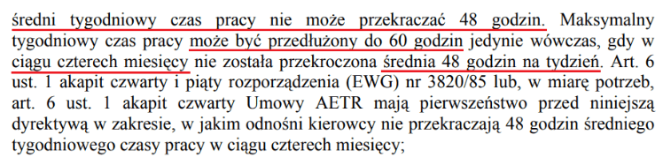 sredni tygodniowy czas pracy, czas pracy kierowcy, program do rozliczania kierowców