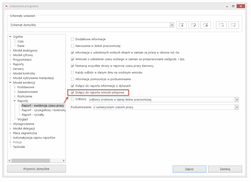 Zrzut widoku z programu Tachospeed Expert