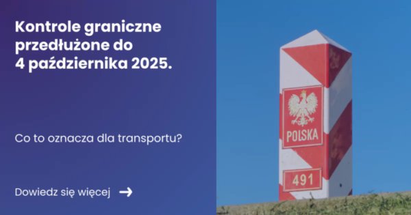 banner zawierający z lewej strony tytuł artykułu: Kontrole graniczne przedłużone do 4 października z prawej strony zdjęcie słupa granicznego