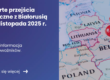 Grafika prezentująca z lewej strony tytuł artykułu: Otwarte przejścia z Białorusią a z prawej zdjęcie mapy Europy i granicy Polsko-Białoruskiej