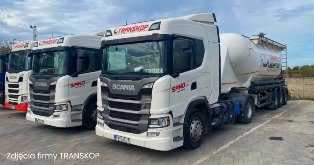 Zdjęcie ciężarówek firmy Transkop