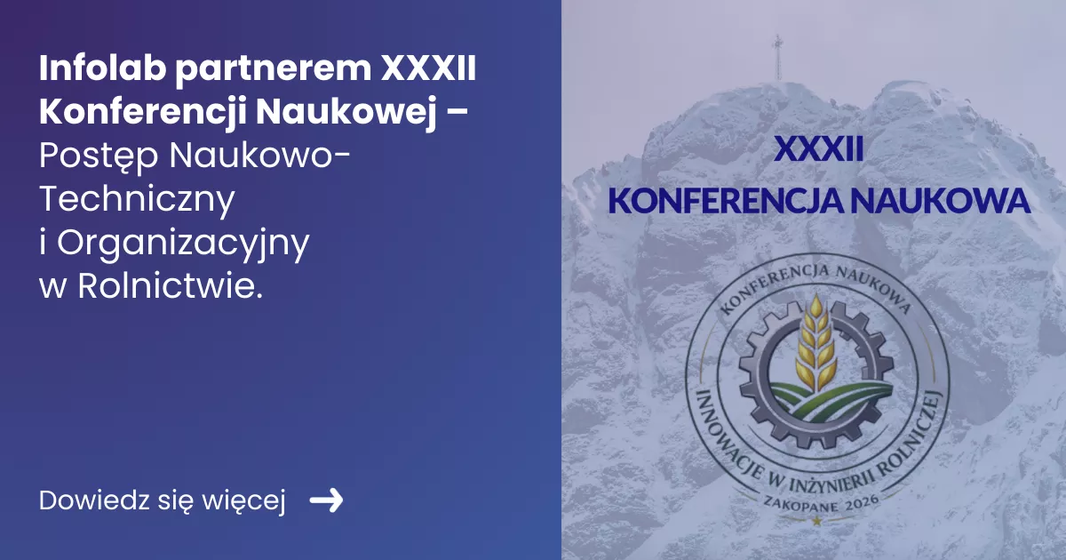 infolab-partnerem-xxxii-konferencji-naukowej Grafika prezentująca z lewej strony tytuł Infolab partnerem XXXII konferencji naukowej. Z prawej zdjęcie ze strony organizatora